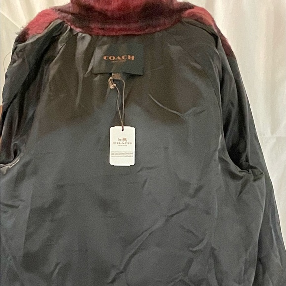 Coach Dark Cranberry Plaid Peacoat Coat - Picture 6 of 10
